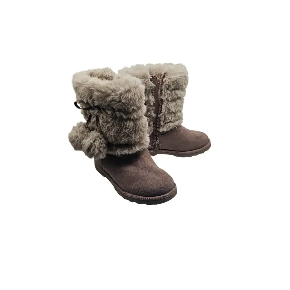 Makalu California Faux Fur Winter Boots – Girls Size 11 M